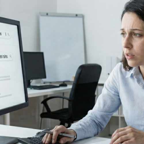 secretaria pesquisando cesta básica